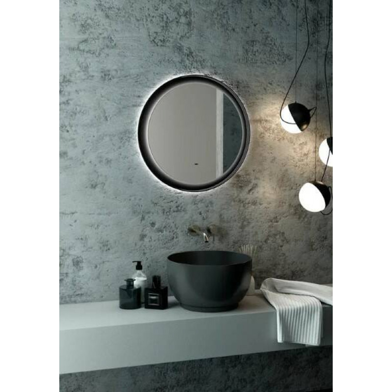 Зеркало "Planet Black LED" D 600 с бесконтактным сенсором ЗЛП623