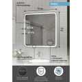 Зеркало "RUSSO" 700х700 LED подсветка, часы с функцией антизапотевания ЗЛП3040