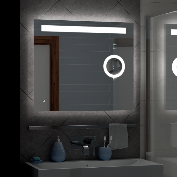 Зеркало "Eldorado Led" 1000х700 с увеличительной линзой ЗЛП919