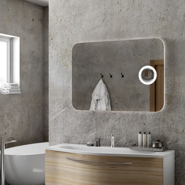 Зеркало "Elegant" 800х600 с LED подсветкой с увеличительной линзой ЗЛП78