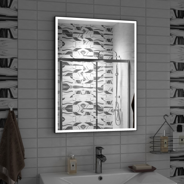 Зеркало "Life Led" 500х700 цвет рамы черный