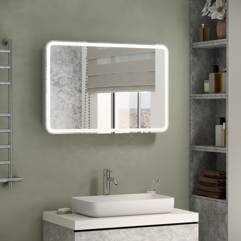 Зеркало-шкаф "Tokio Led" 900х530 с розеткой МВК010