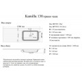 Умывальник (Madera) Kamilla 1300х480 с/о правый д/стир мрамор 
